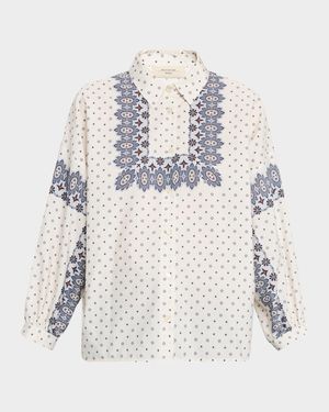 Adda Floral-Print Cotton Poplin Shirt