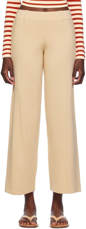 Staud Beige Jet Set Lounge Pants
