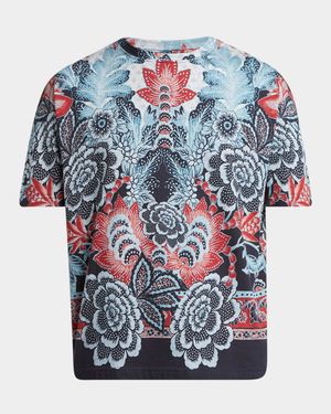 Men's Abstract Floral Crewneck T-Shirt