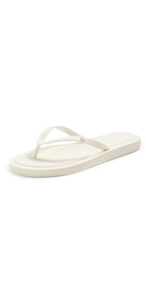 Tory Burch Kira Padded Flip Flops New Ivory/Gold 8