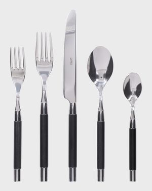 Conty 5-Piece Place Setting, Black Wood