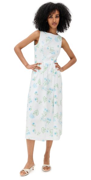 WAYF Elara Midi Dress Ivory Daisy XS