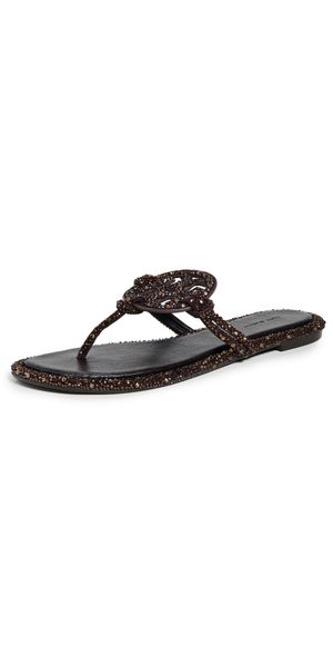 Tory Burch Miller Knotted Crystal Sandals Cocoa 8