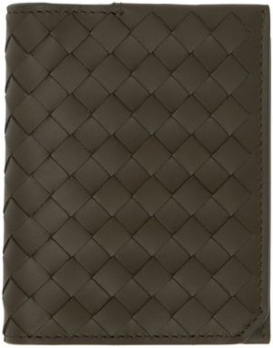 Bottega Veneta Brown Intrecciato Piccolo Flap Card Holder