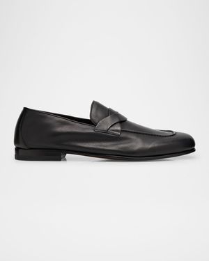 Men's Gigi Leather Twisted-Band Penny Loafers