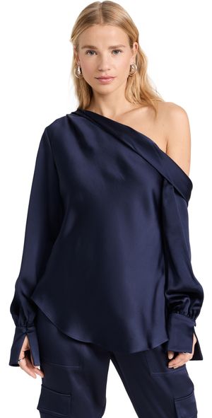 SIMKHAI Alice One Shoulder Top Black XS
