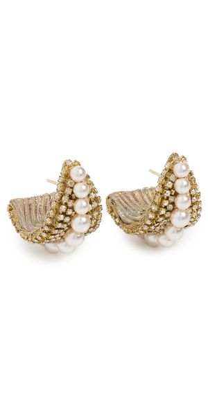 Deepa Gurnani Filomena Earrings Gold One Size