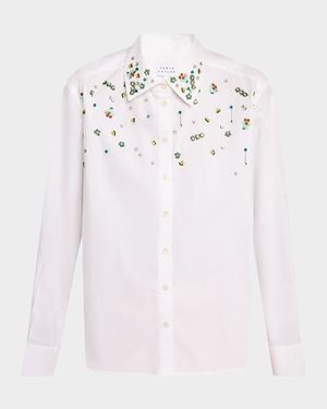 Margaux Embellished Button-Front Shirt