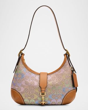 Crystal Logo Shoulder Bag