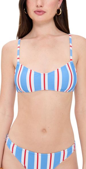 Solid & Striped The Rachel Bikini Top Americana Stripe L