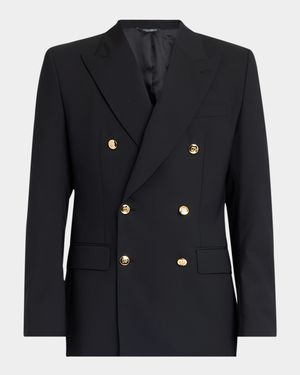 Men's Double-Breasted Wool Suit