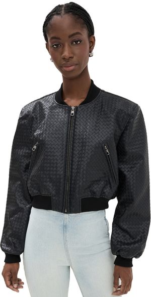 Lioness Allure Woven Bomber Jacket Onyx M