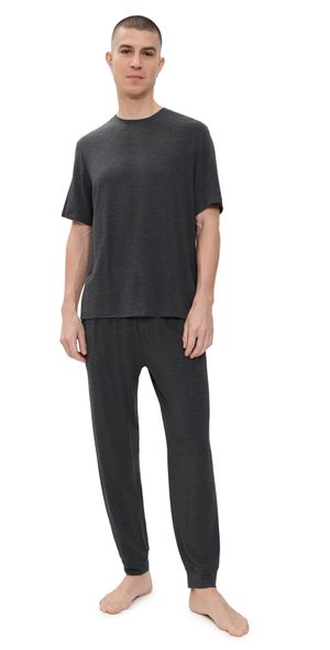 Eberjey Henry Modal Short Sleeve & Pant PJ Set Charcoal L
