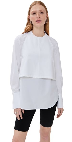 WARDROBE. NYC Layered Halter Shirt White XS