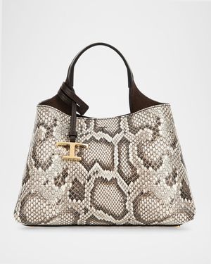APA Snake-Embossed Leather Top-Handle Bag