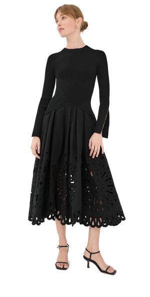 SIMKHAI Daila Midi Dress Black multi XS