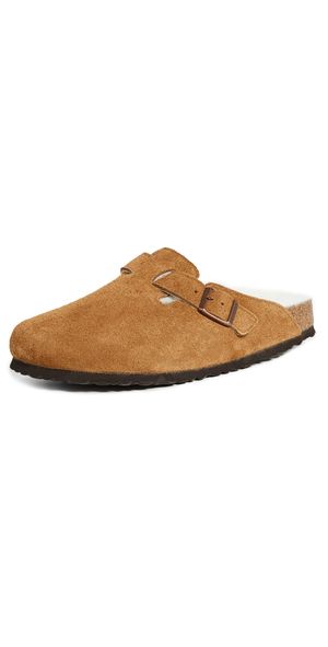 Birkenstock Boston Shearling Sandals Mink Natural 41