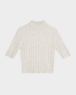 Glam Cable-Knit Mohair Sweater