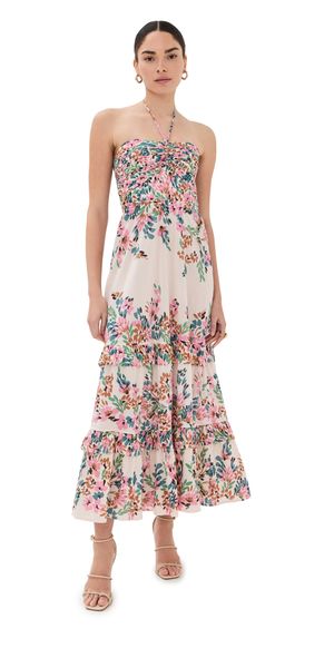 Figue June Dress Confetti Floral Biscotti Beige L