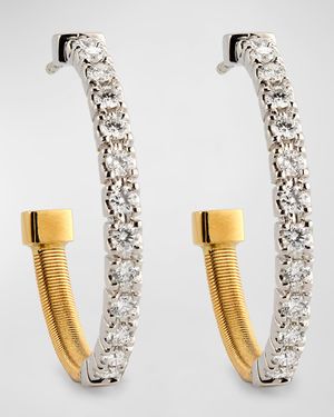 18K Yellow Gold Diamond Hoop Earrings