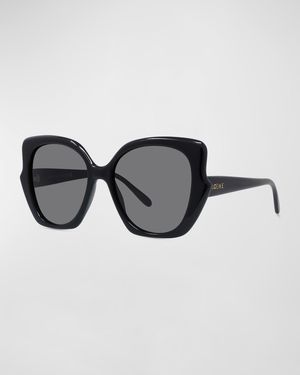 Logo Acetate Butterfly Sunglasses