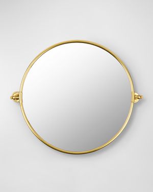 Burnish Golden Round Mirror, 27"