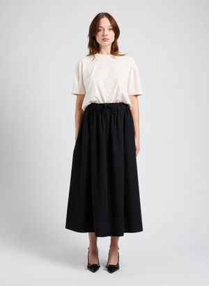 Saison 1865 - Jupe midi en coton - Taille XL - Noir