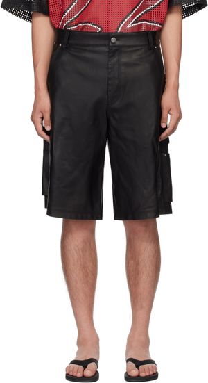 AMIRI Black MA Leather Carpenter Shorts