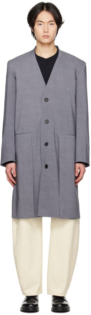 T/SEHNE Manteau gris à effet d'éclaboussure exclusif à SSENSE