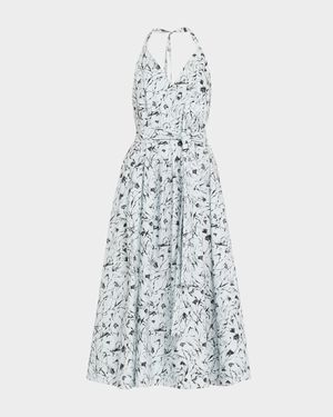 Ellison Printed Poplin Halter Dress
