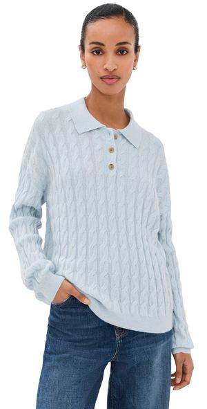 LISA YANG Magnolie Cashmere Sweater Horizon Blue 1