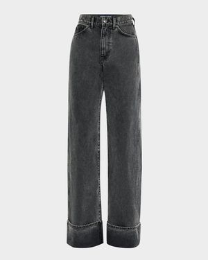 Taylor High-Rise Wide Cuffed Jeans