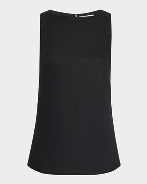 Joan High-Neck Linen Top