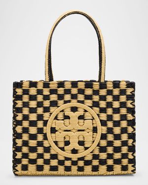 Ella Small Crochet Checkered Tote Bag