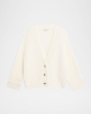 Sequin Knit Virgin Wool Cardigan