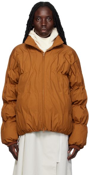 POST ARCHIVE FACTION (PAF) SSENSE Exclusive Brown 4.0+ Right Down Jacket