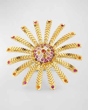 Major Sunflower Sapphire, Amethyst, and Diamond Ring