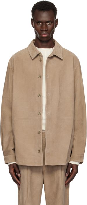 Entire Studios Tan Recurrent Suede Shirt