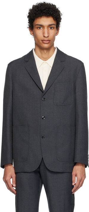 POTTERY Gray Single-Breasted Blazer