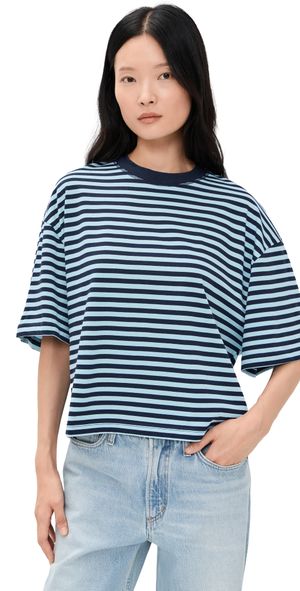 Lioness Bloom Short Sleeve Tee Navy Sea Stripe XL