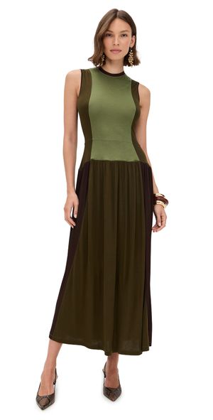 Ulla Johnson Amaliya Jersey Sleeveless Dress Militaire P