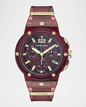 F-80 44mm Translucent Burgundy Bioplastic Chronograph Watch