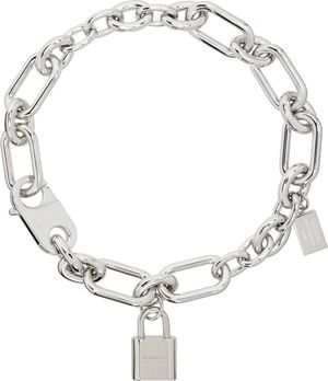 Acne Studios Silver Padlock Chain Necklace