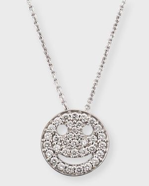 Talisman 18K White Gold Diamond Smile Pendant Necklace