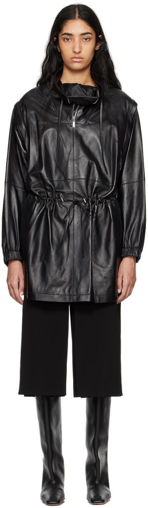 Helmut Lang Black Gusset Leather Minidress