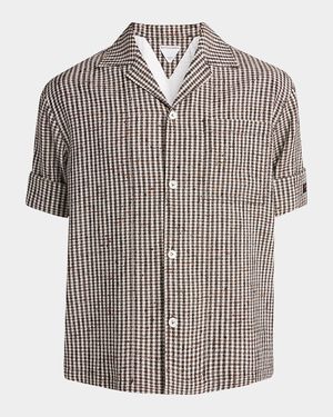Men's Knotted Mini-Check Shirt