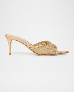 Sienna Metallic Knit Mule Sandals