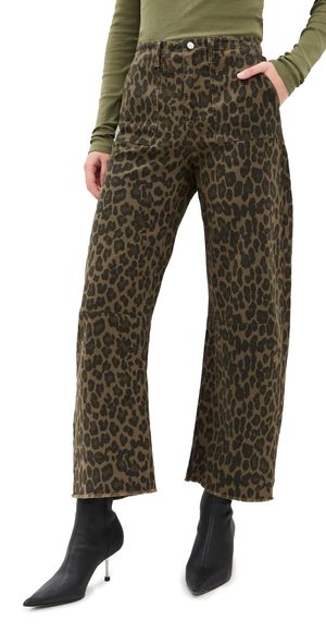 LE JEAN Utility Soft Barrel Jeans Dark Leopard 28