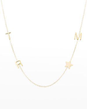 Personalized Mini Three-Letter & Star Pendant Necklace