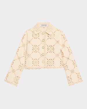 Adelaide Scalloped Eyelet-Embroidered Jacket